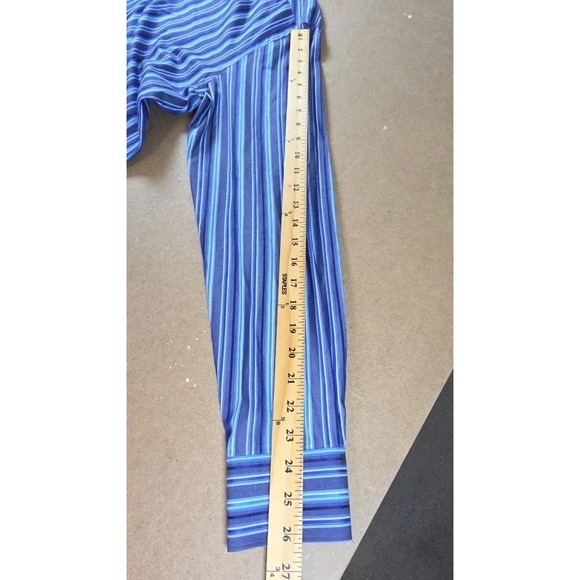 Bugatchi Shirt Large Shaped Fit BLUE Striped Flip Cuff Button Up Long Sleeve Men - Picture 8 of 11